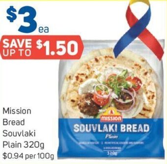 Foodland Mission Bread Souvlaki Plain 320g offer