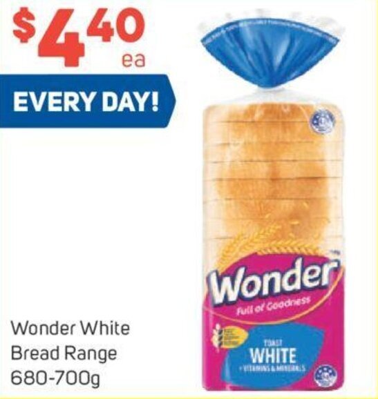 Wonder White Bread Range 680700g offer at Foodland