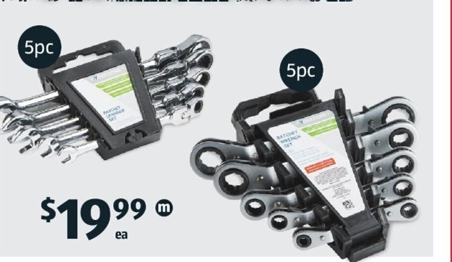 Ratchet Spanner or Ratchet Wrench 5PC Sets offer at ALDI