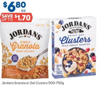 Foodland Jordans Granola or Oat Clusters 500-750g offer