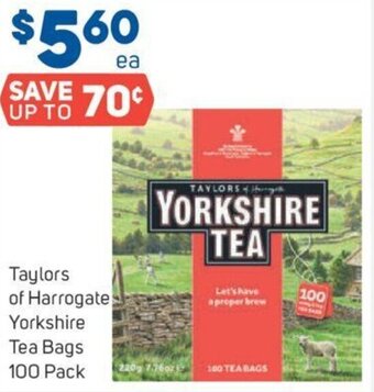 Foodland Taylors of Harrogate Yorkshire Tea Bags 100 Pack offer