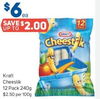 Foodland Kraft Cheestik 12 Pack 240g offer