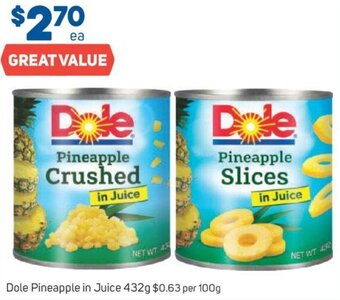 Foodland Dole Pineapple in Juice 432g offer