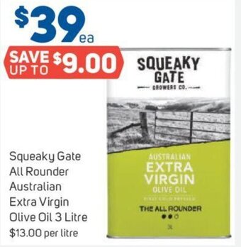 Foodland Squeaky Gate All Rounder Australian Extra Virgin Olive Oil 3 Litre offer