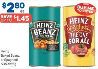 Foodland Heinz Baked Beanz or Spaghetti 535-555g offer