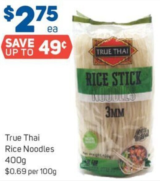 True Thai Rice Noodles 400g offer at Foodland