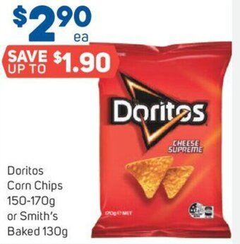 Foodland Doritos Corn Chips 150-170g or Smith's Baked 130g offer