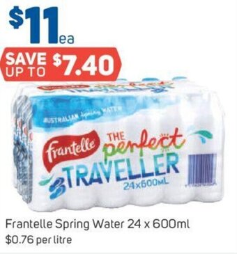 Foodland Frantelle Spring Water 24 x 600ml offer