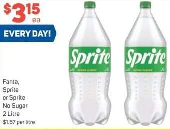 Foodland Fanta, Sprite or Sprite No Sugar 2 Litre offer