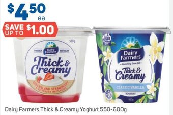 Foodland Dairy Farmers Thick & Creamy Yoghurt 550-600g offer