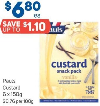 Foodland Pauls Custard 6 x 150g offer