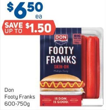 Foodland Don Footy Franks 600-750g offer
