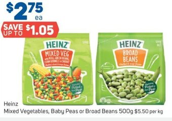 Heinz Mixed Vegetables, Baby Peas or Broad Beans 500g