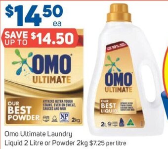 Foodland Omo Ultimate Laundry Liquid 2 Litre or Powder 2kg offer