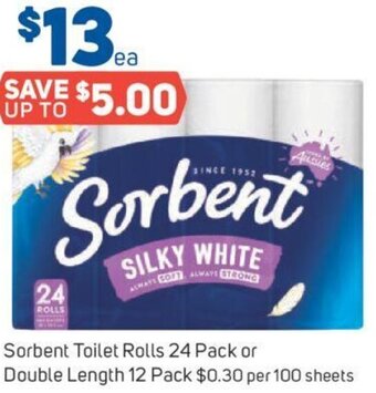 Foodland Sorbent Toilet Rolls 24 Pack or Double Length 12 Pack offer