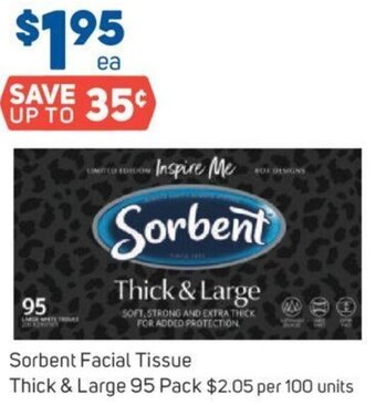 Foodland Sorbent Facial Tissue Thick & Large 95 Pack offer