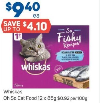 Foodland Whiskas Oh So Cat Food 12 x 85g offer