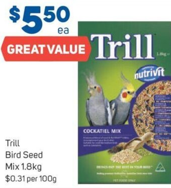 Trill Bird Seed Mix 1.8kg