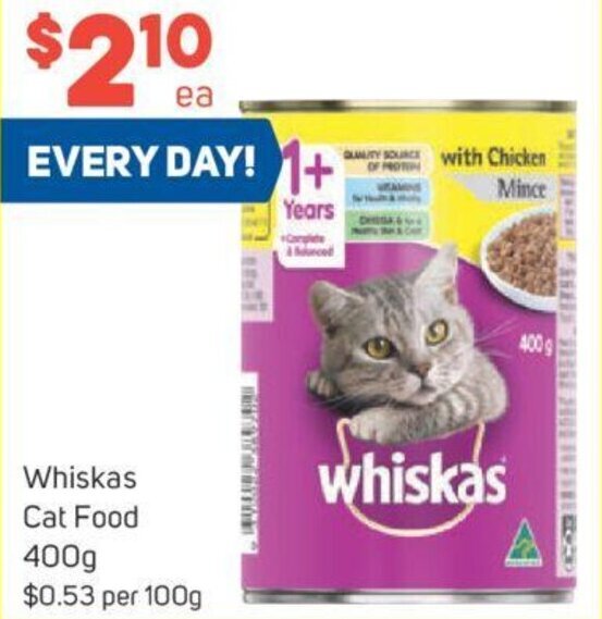 Whiskas Cat Food 400g offer at Foodland