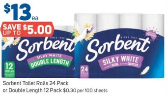 Foodland Sorbent Toilet Rolls 24 Pack or Double Length 12 Pack offer