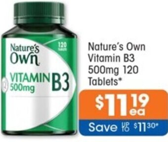 Good Price Pharmacy Nature's Own Vitamin B3 500mg 120 Tablets offer