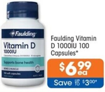 Good Price Pharmacy Faulding Vitamin D 1000IU 100 Capsules offer