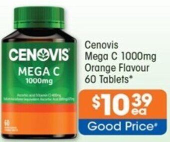 Good Price Pharmacy Cenovis Mega C 1000mg Orange Flavour 60 Tablets offer