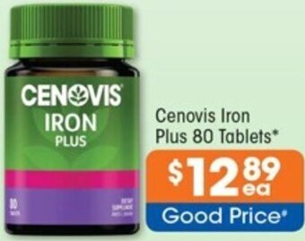 Good Price Pharmacy Cenovis Iron Plus 80 Tablets offer