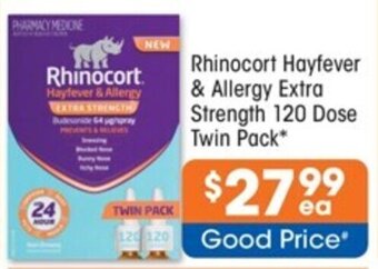 Good Price Pharmacy Rhinocort Hayfever & Allergy Extra Strength 120 Dose Twin Pack offer