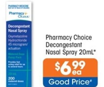 Good Price Pharmacy Pharmacy Choice Decongestant Nasal Spray 20mL offer