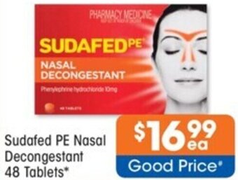 Good Price Pharmacy Sudafed PE Nasal Decongestant 48 Tablets offer