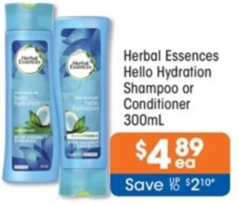 Herbal Essences Hello Hydration Shampoo or Conditioner 300mL