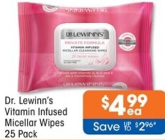 Good Price Pharmacy Dr. Lewinn's Vitamin Infused Micellar Wipes 25 Pack offer