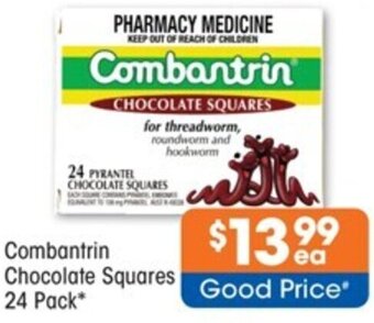 Good Price Pharmacy Combantrin Chocolate Squares 24 Pack offer