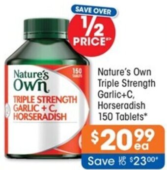 Good Price Pharmacy Nature's Own Triple Strength Garlic+C, Horseradish 150 Tablets offer