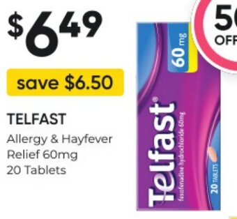 Woolworths TELFAST Allergy & Hayfever Relief 60mg 20 Tablets offer