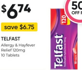 Woolworths TELFAST Allergy & Hayfever Relief 120mg 10 Tablets offer