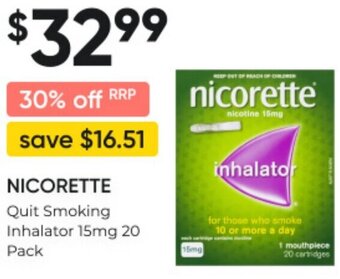 NICORETTE Quit Smoking Inhalator 15mg 20 Pack