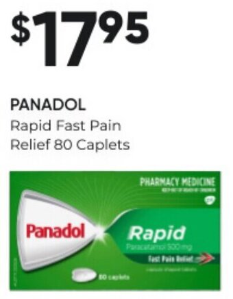 Woolworths PANADOL Rapid Fast Pain Relief 80 Caplets offer