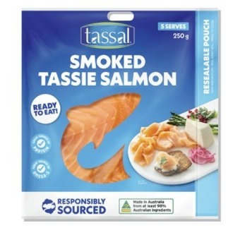 Coles Tassal sliced smoked salmon 250g offer