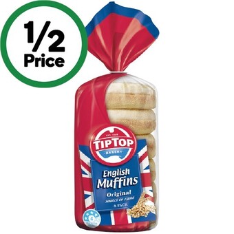 Woolworths Tip top english muffin varieties pk 6 offer