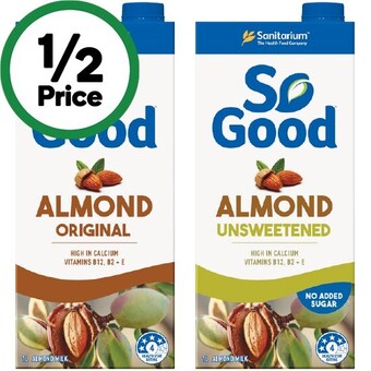 Woolworths Sanitarium so good almond milk 1 litre offer