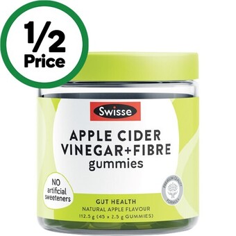 Woolworths Swisse apple cider vinegar+ fibre gummies pk 45 offer