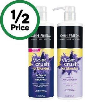 Woolworths John frieda violet crush intense purple toning shampoo or conditioner 475ml offer