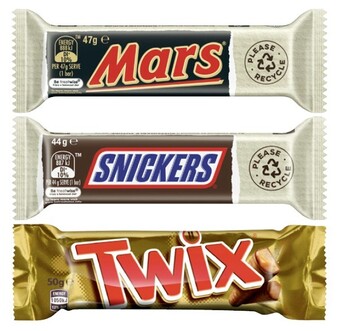 Coles Mars chocolate bar varieties 35g-56g offer