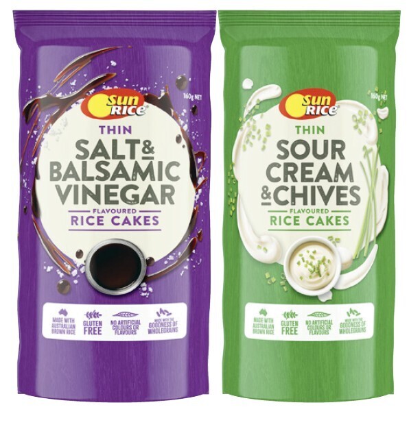 Sunrice flavoured rice cakes 160g offer at Coles