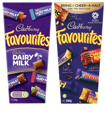 Coles Cadbury favourites 334g-340g offer