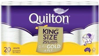 Coles Quilton toilet tissue gold 4 ply king size 20 pack offer