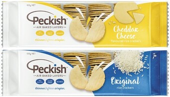 Coles Peckish white rice crackers 90g-100g offer