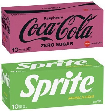Coles Coca-cola, sprite or fanta soft drink 10x375ml offer
